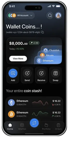 Wallet home screen